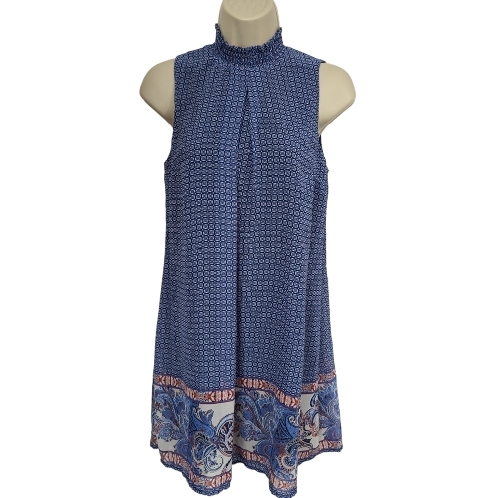 Speechless NWT Smocked Mock Neck Shift Dress Sz XS
